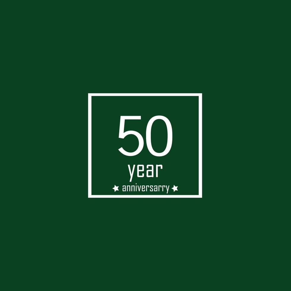 Ilustración de diseño de plantilla de vector de color verde de celebración de aniversario de 50 años