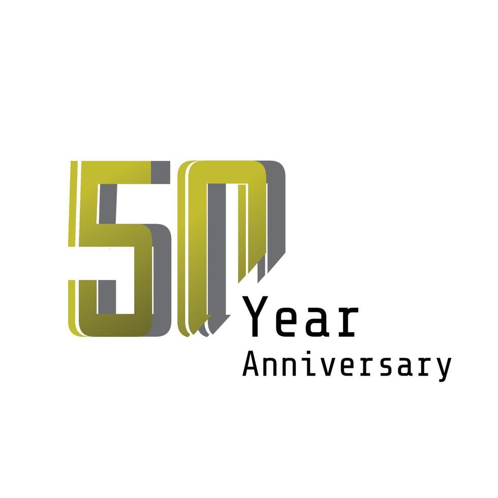 50 Years Anniversary Celebration Gold Color Vector Template Design Illustration