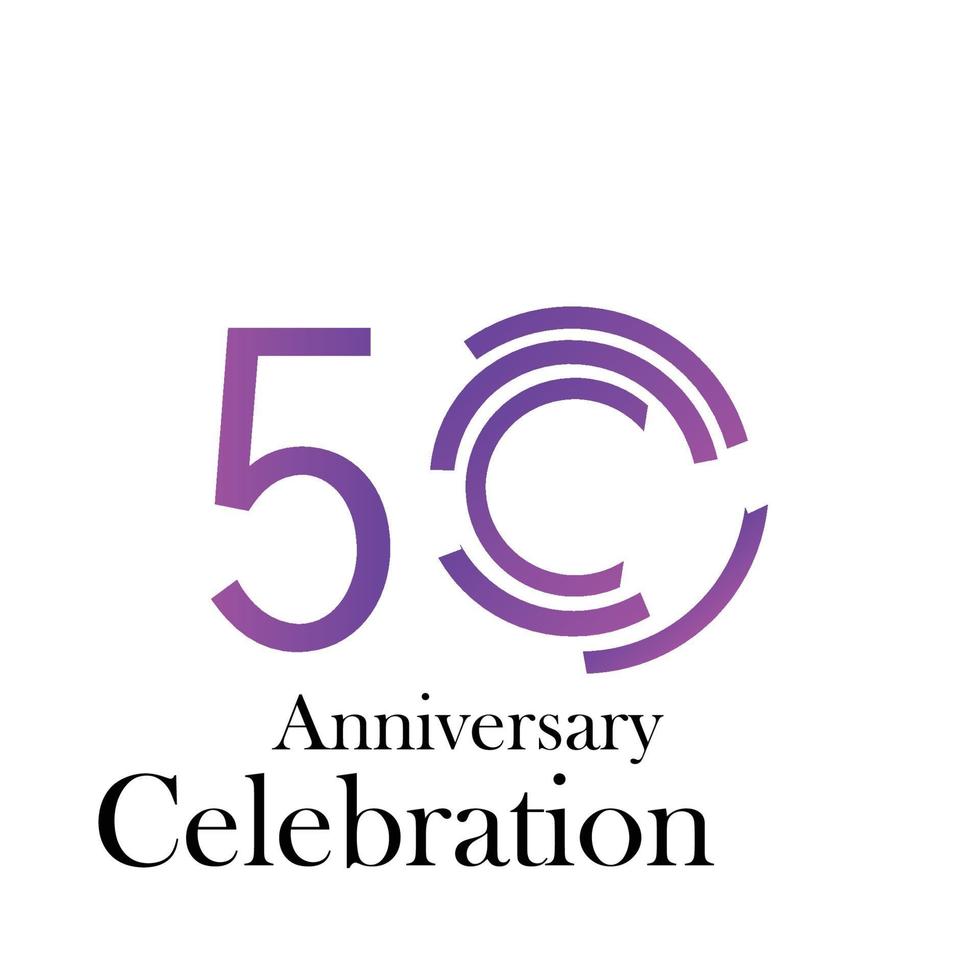 50 Years Anniversary Celebration Purple Color Vector Template Design Illustration