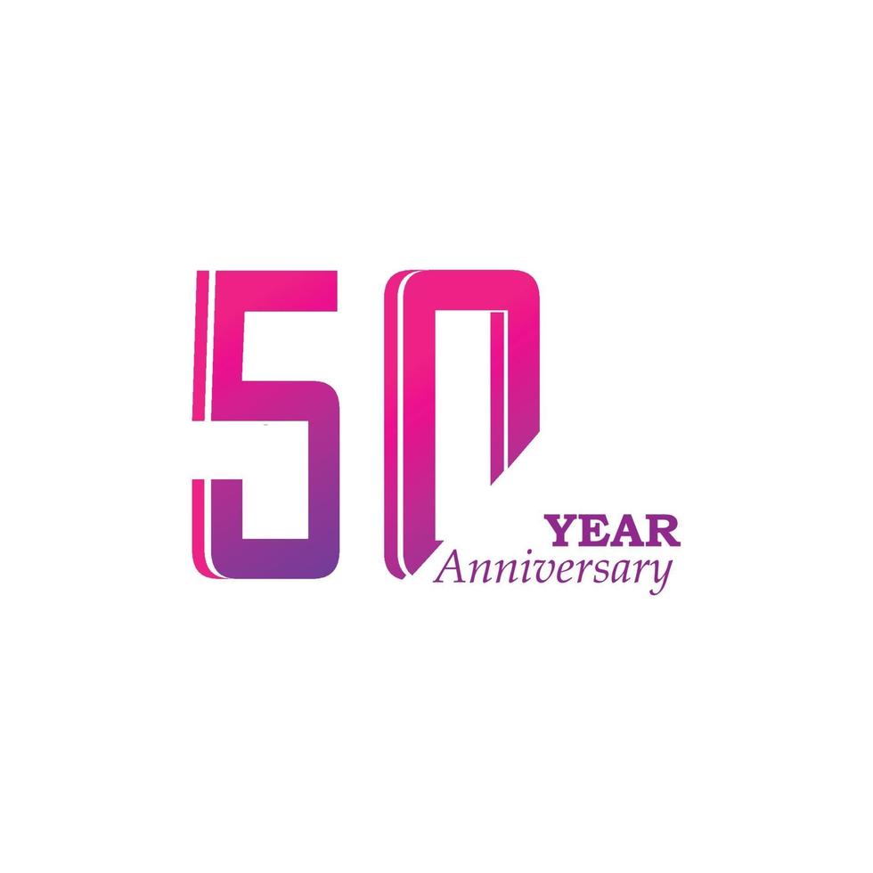 50 Years Anniversary Celebration Purple Color Vector Template Design Illustration