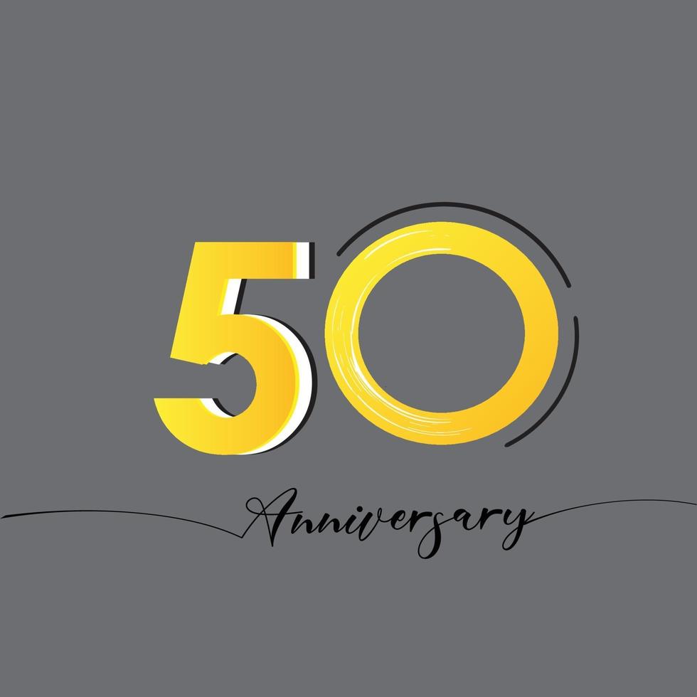 Ilustración de diseño de plantilla de vector de color de celebración de aniversario de 50 años