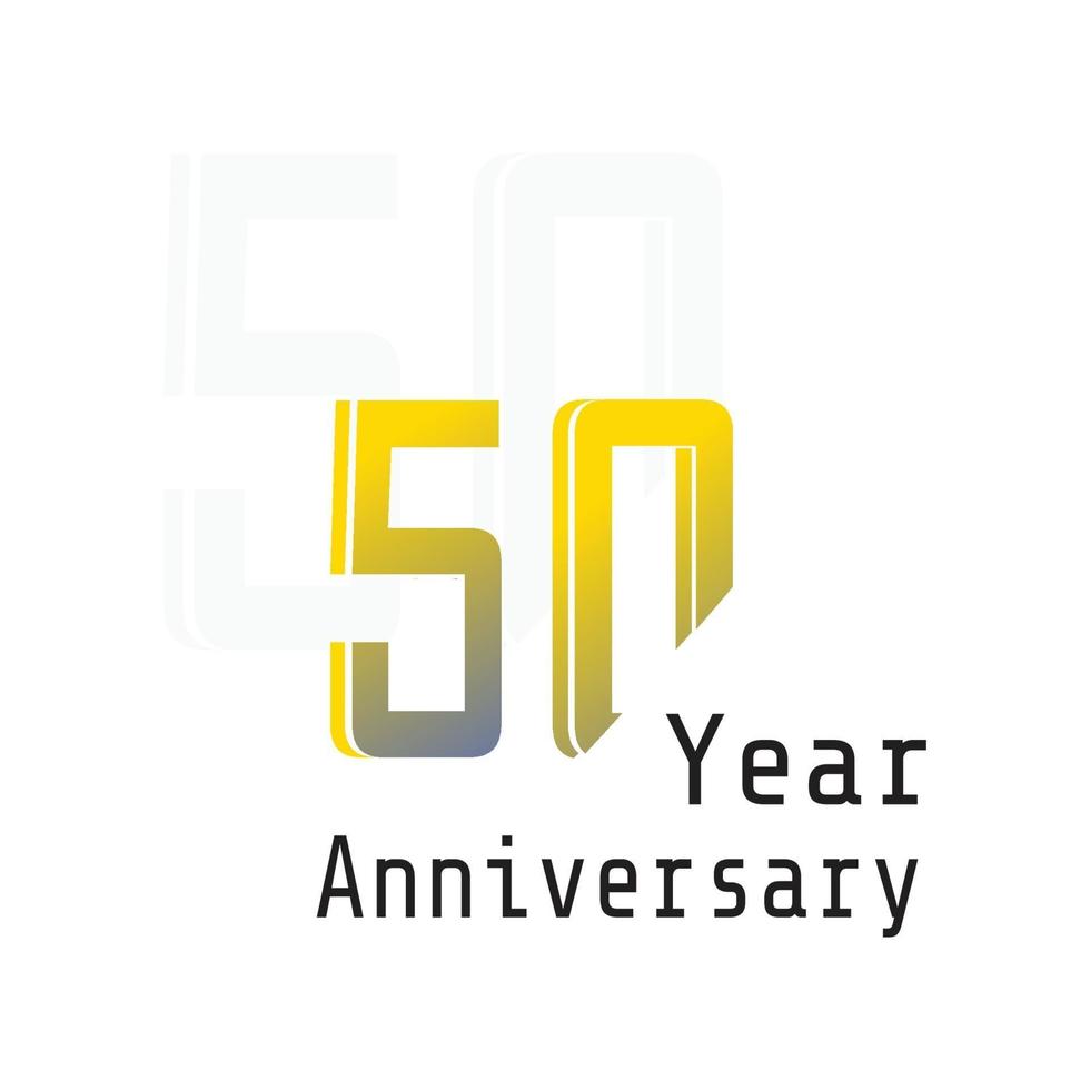 Ilustración de diseño de plantilla de vector de color de celebración de aniversario de 50 años