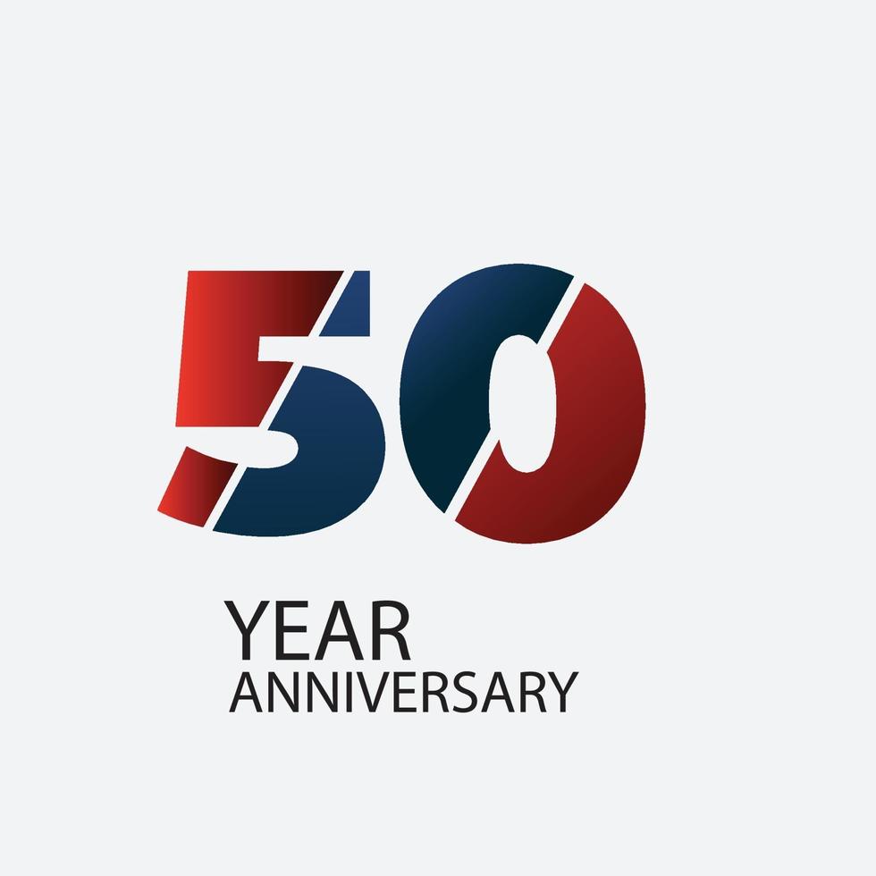 50 Years Anniversary Celebration Color Vector Template Design Illustration