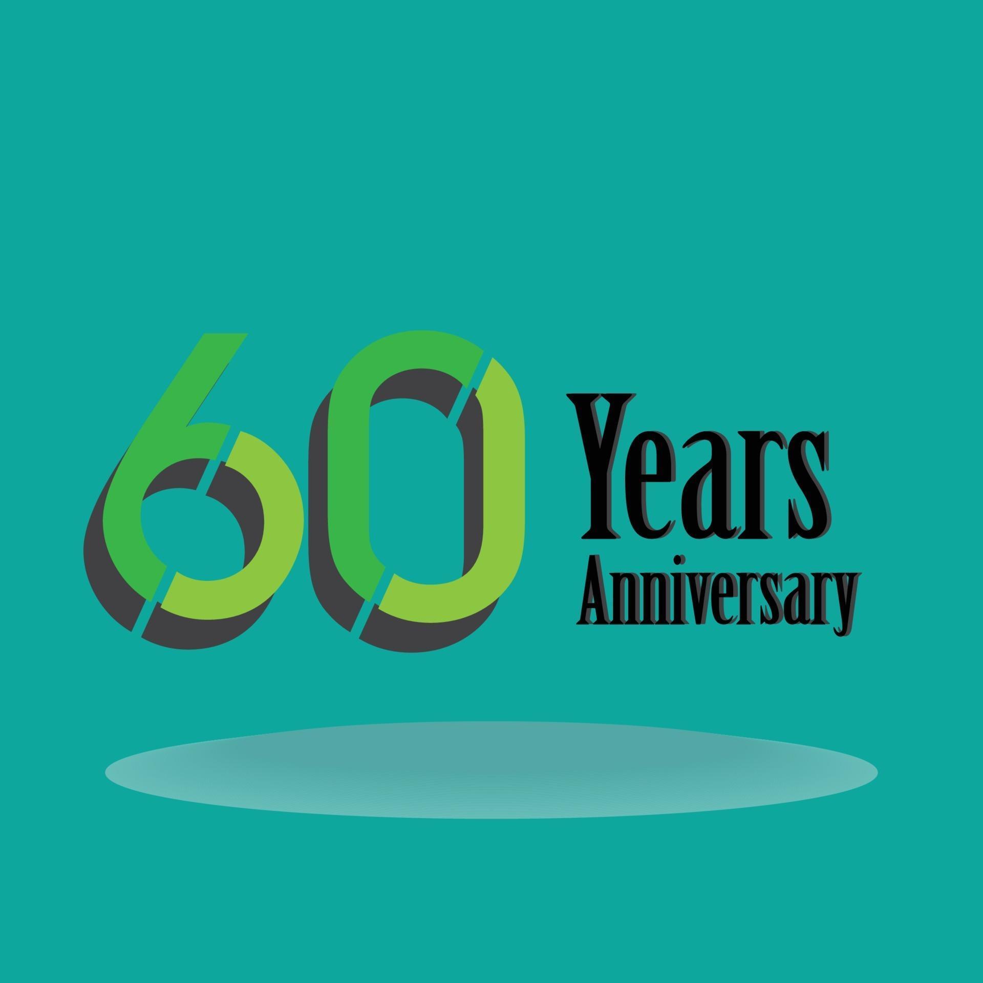 60 Years Anniversary Celebration Green Color