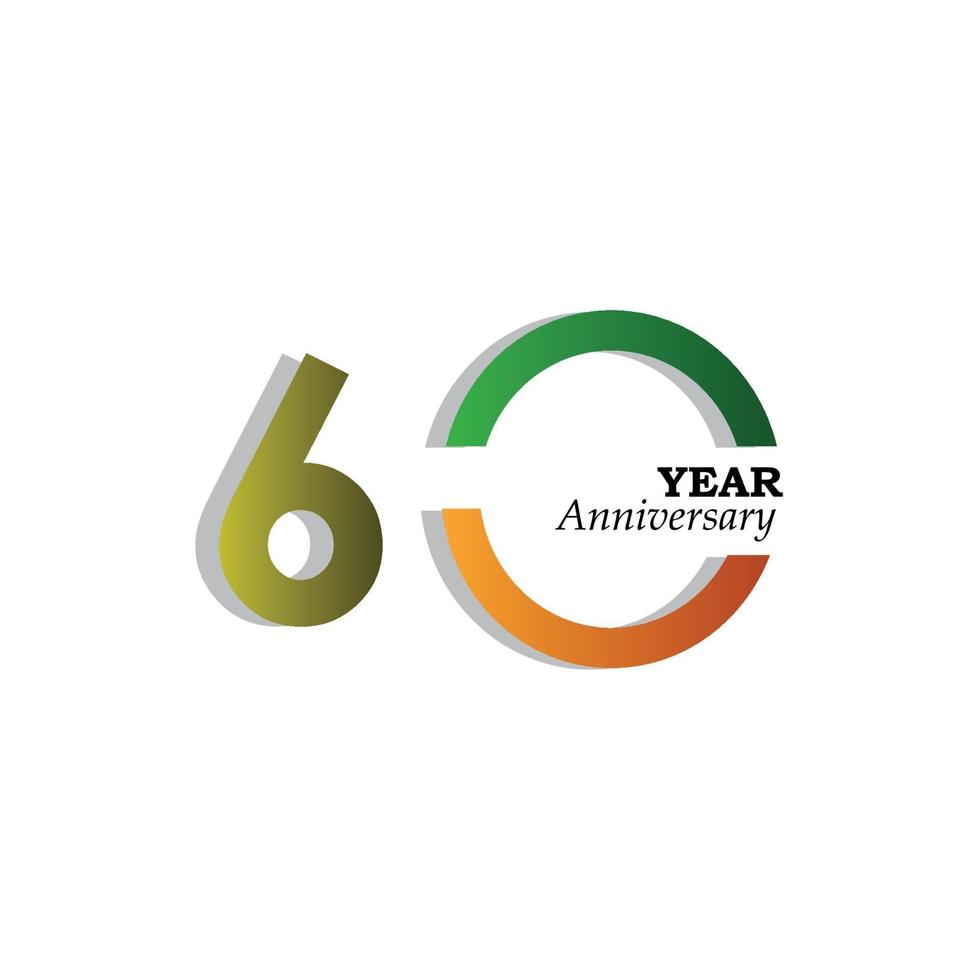 60 Years Anniversary Celebration Gold India Them Color Vector Template Design Illustration