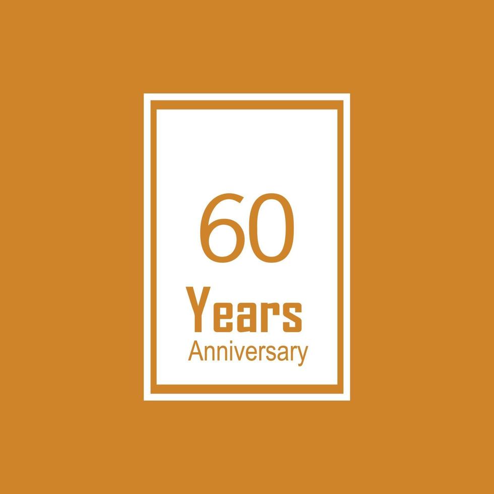 Ilustración de diseño de plantilla de vector de color naranja de celebración de aniversario de 60 años