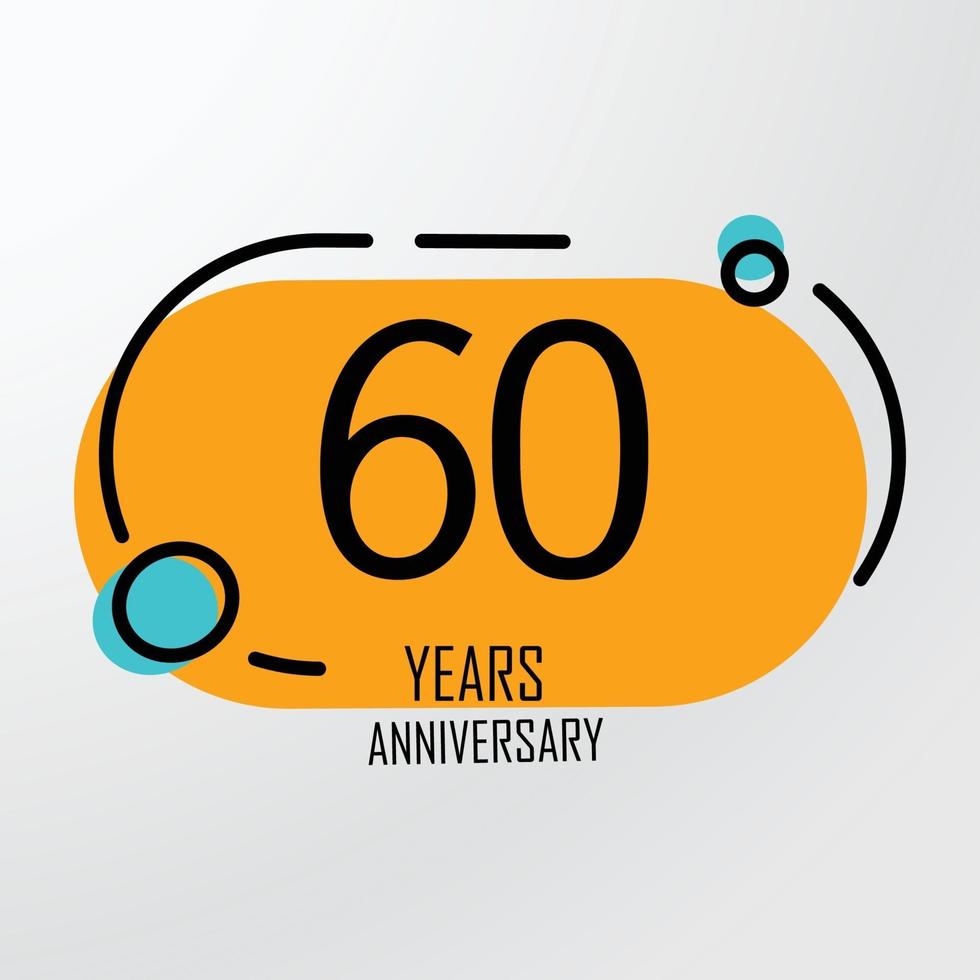 60 Years Anniversary Celebration Orange  Color Vector Template Design Illustration