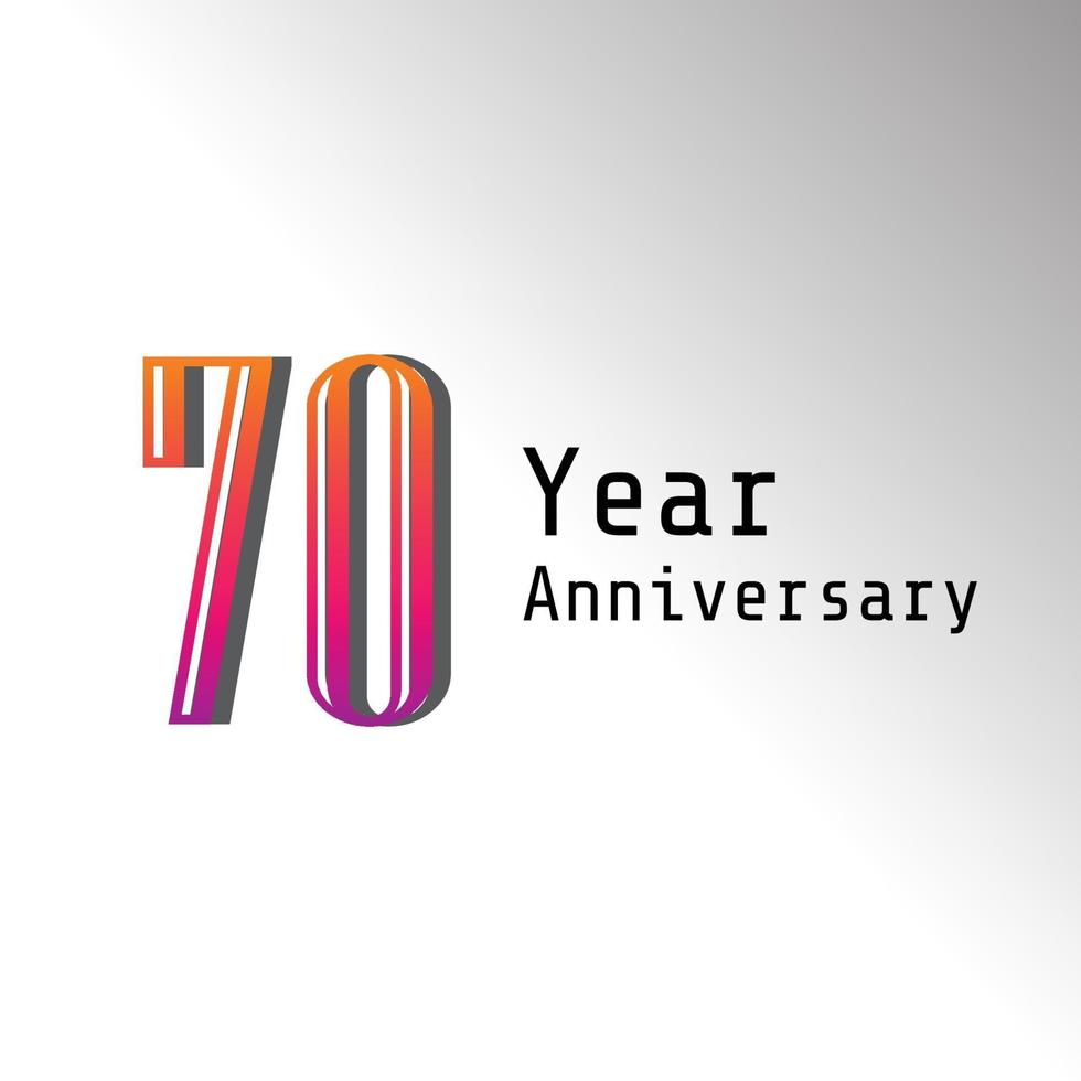 70 Years Anniversary Celebration Color Vector Template Design Illustration