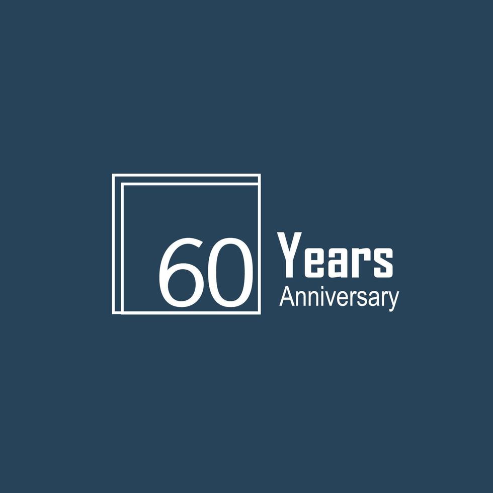 60 Years Anniversary Celebration Blue Color Vector Template Design Illustration