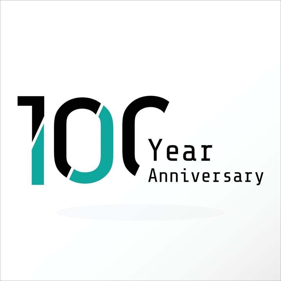Ilustración de diseño de plantilla de vector de color azul negro de celebración de aniversario de 100 años