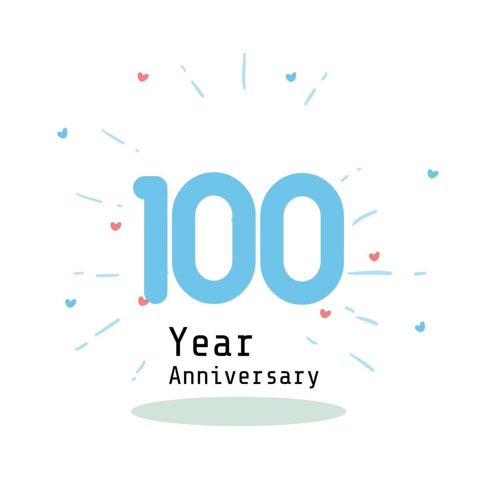 Ilustración de diseño de plantilla de vector de color azul negro de celebración de aniversario de 100 años