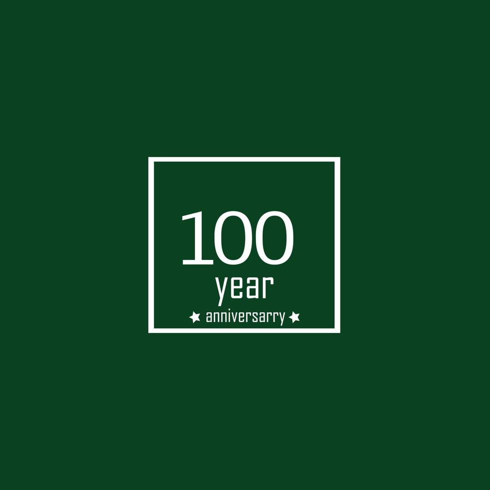 100 Years Anniversary Celebration green Color Vector Template Design Illustration