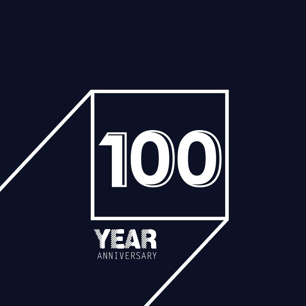 100 Years Anniversary Celebration Black Blue Color Vector Template Design Illustration