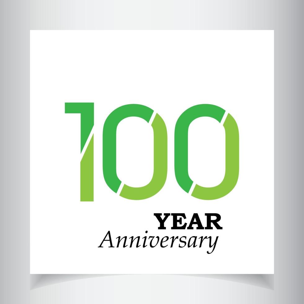 100 Years Anniversary Celebration Green Vector Template Design Illustration