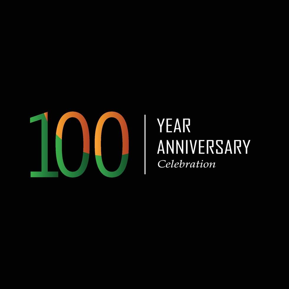 100 Years Anniversary Celebration Orange Color Vector Template Design Illustration