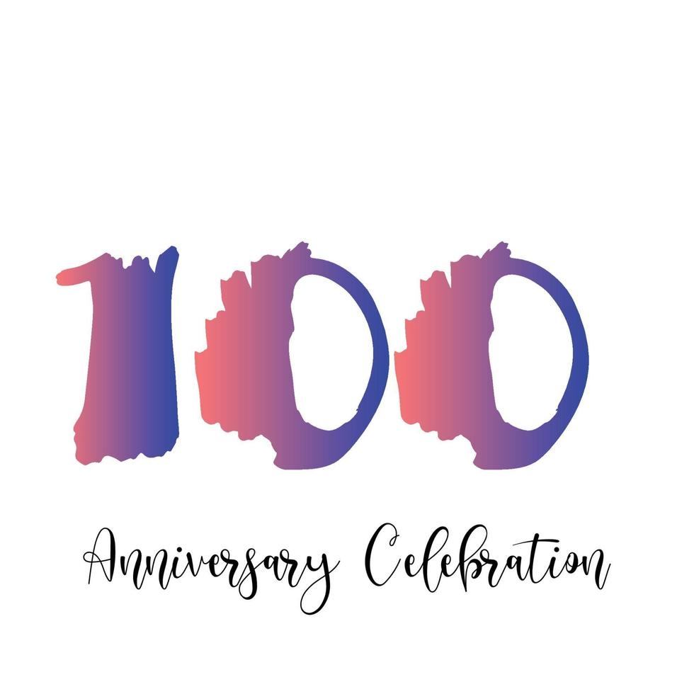Ilustración de diseño de plantilla de vector de color púrpura de celebración de aniversario de 100 años
