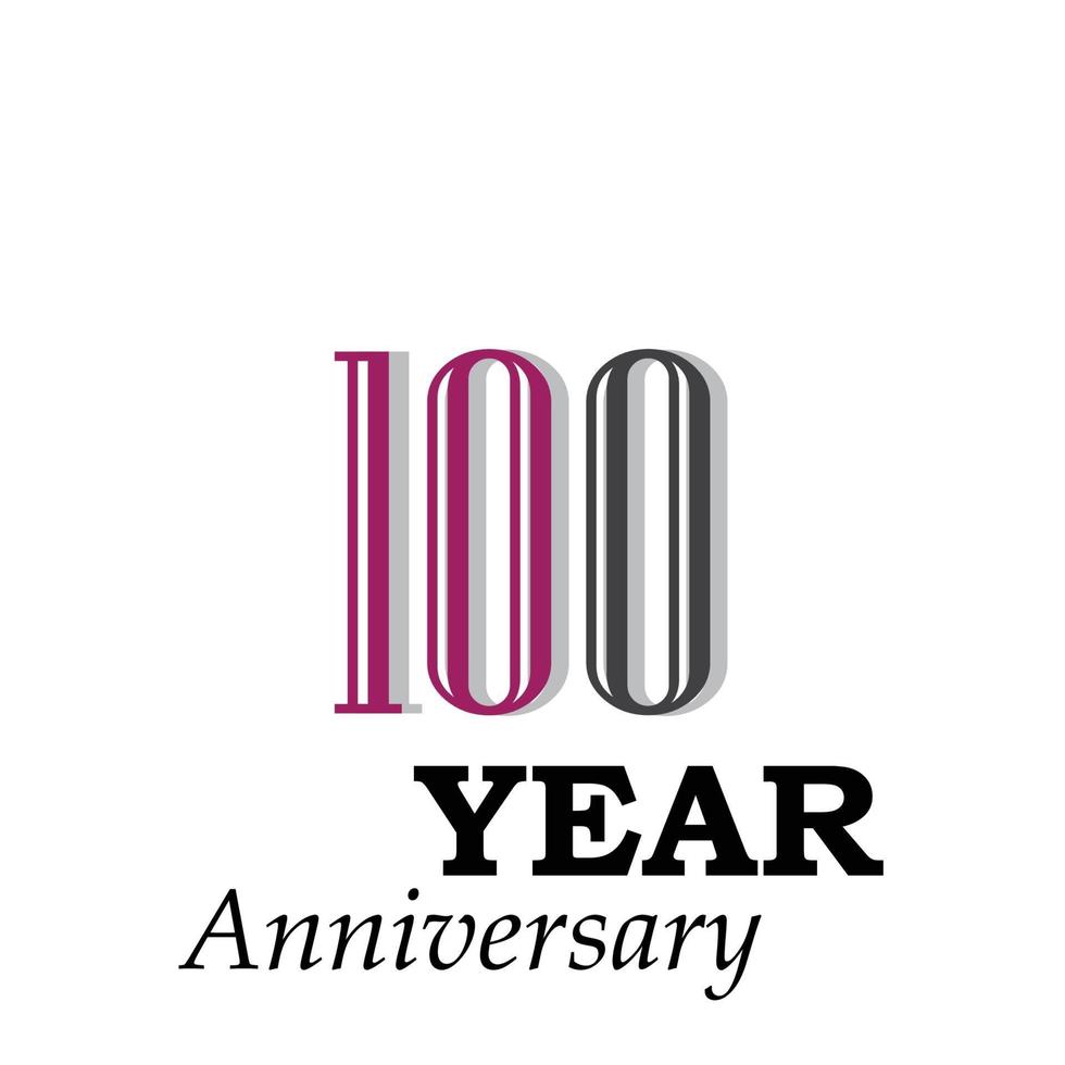 100 Years Anniversary Celebration Purple Color Vector Template Design Illustration