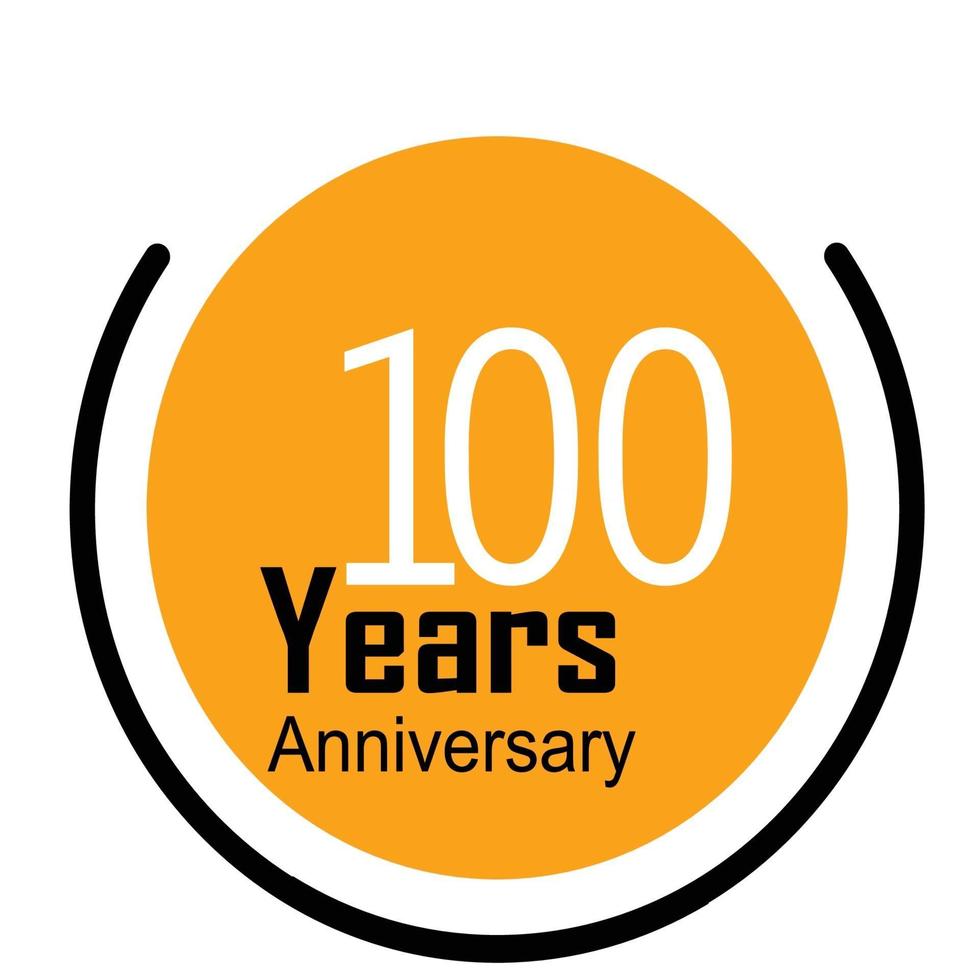 Ilustración de diseño de plantilla de vector de color amarillo de celebración de aniversario de 100 años