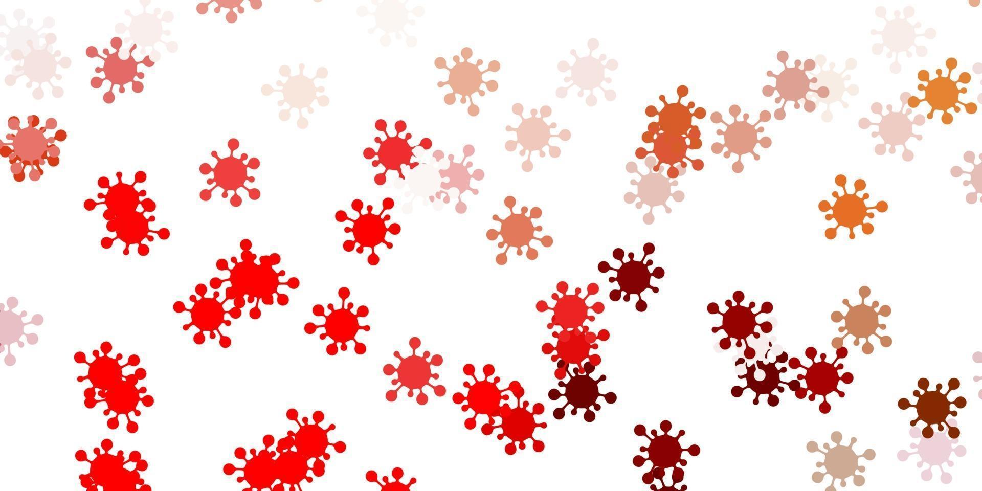 Light red, yellow vector template with flu signs.