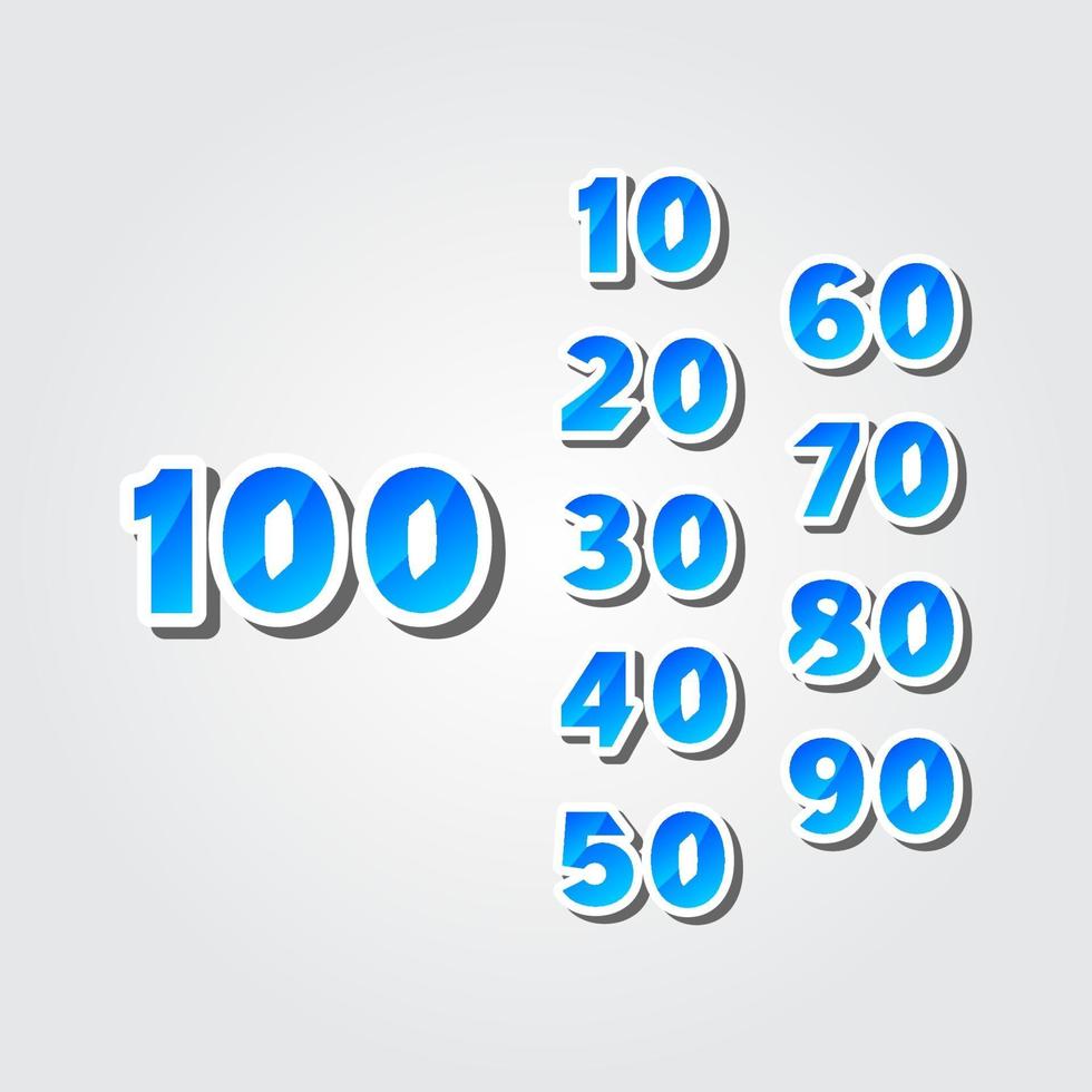 Las celebraciones del aniversario de 100 años establecieron el ejemplo elegante del diseño de la plantilla del vector del número