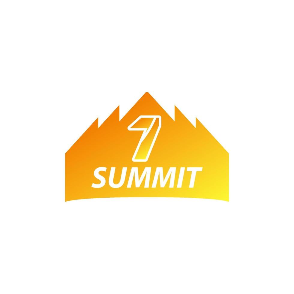 Ilustración de diseño de plantilla de vector de logotipo de siete cumbres