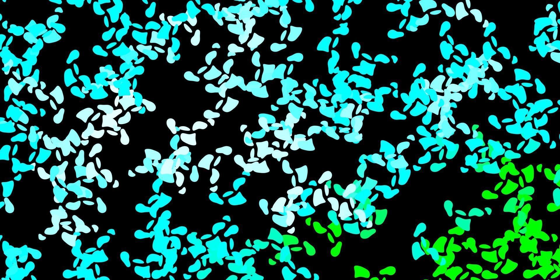 Dark blue, green vector backdrop with chaotic shapes.