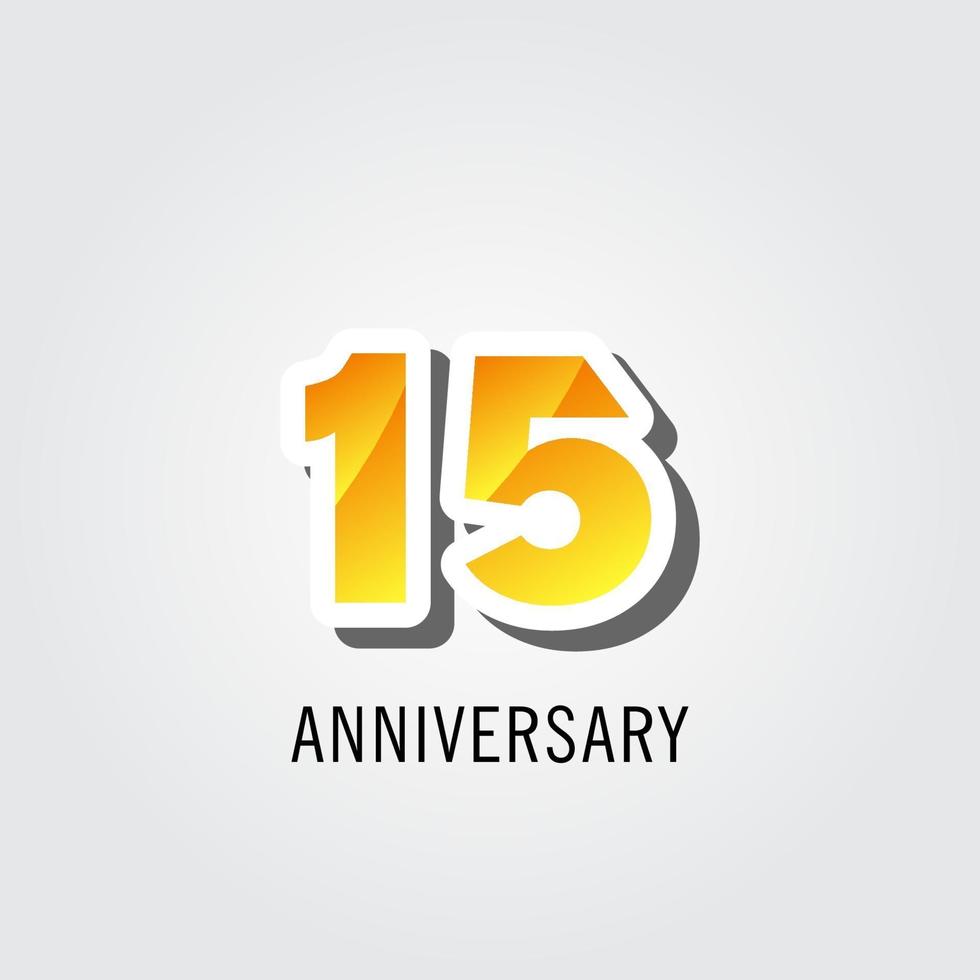 Ilustración de diseño de plantilla de vector de logotipo de celebración de aniversario de 15 años
