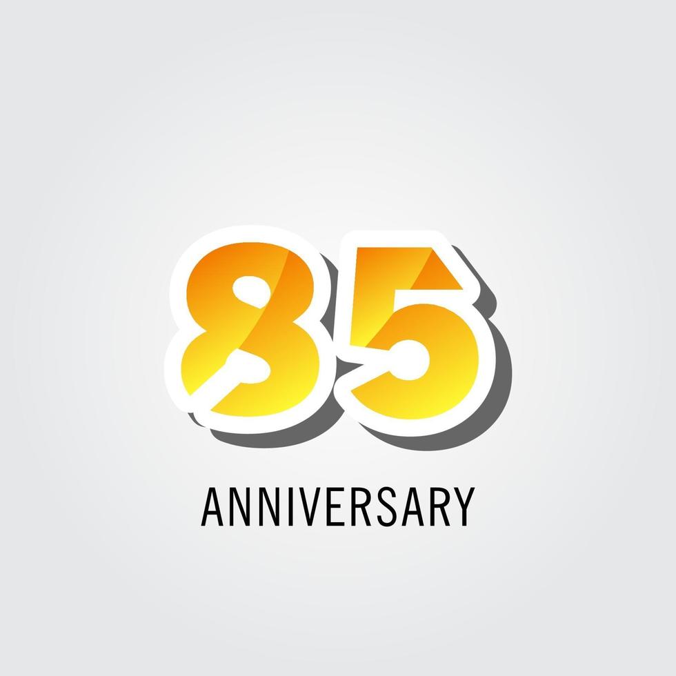 85 Years Anniversary Celebration Logo Vector Template Design Illustration