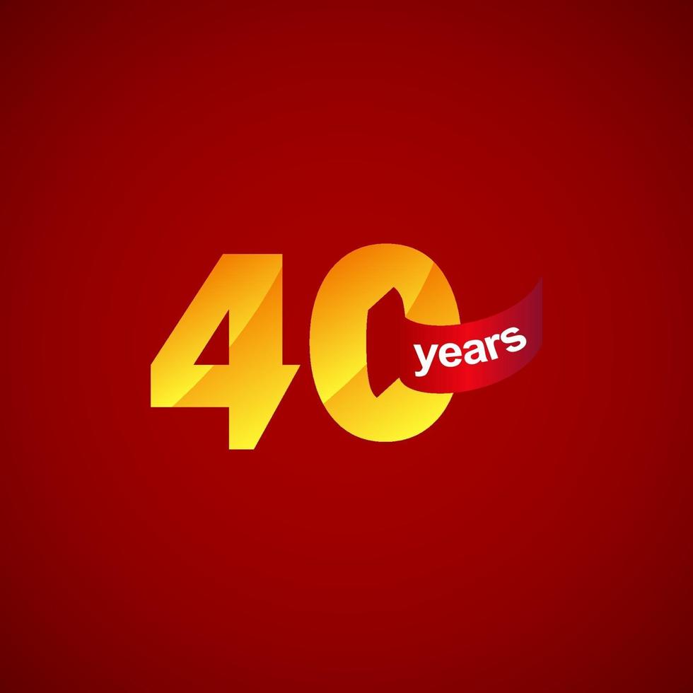 40 Years Anniversary Celebration Logo Vector Template Design Illustration