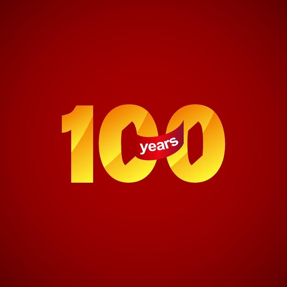 100 Years Anniversary Celebration Logo Vector Template Design Illustration