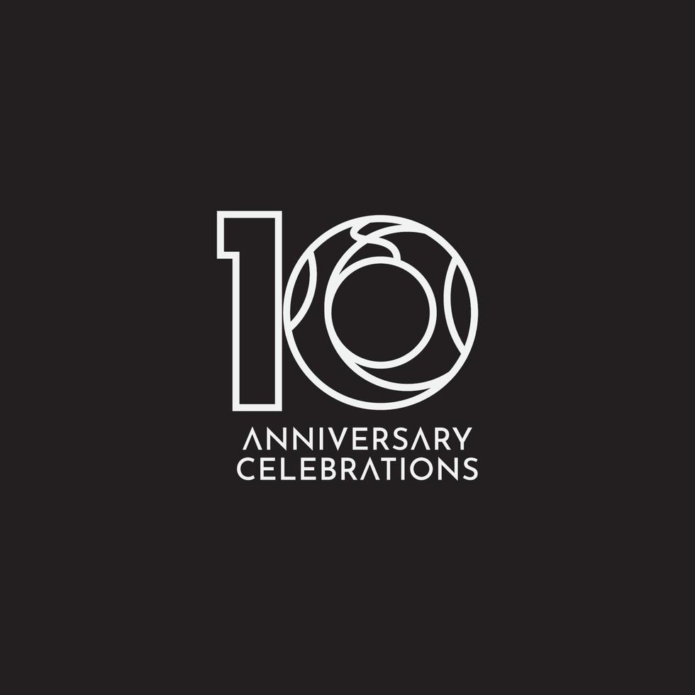 10 Years Anniversary Celebration Vector Template Design Illustration