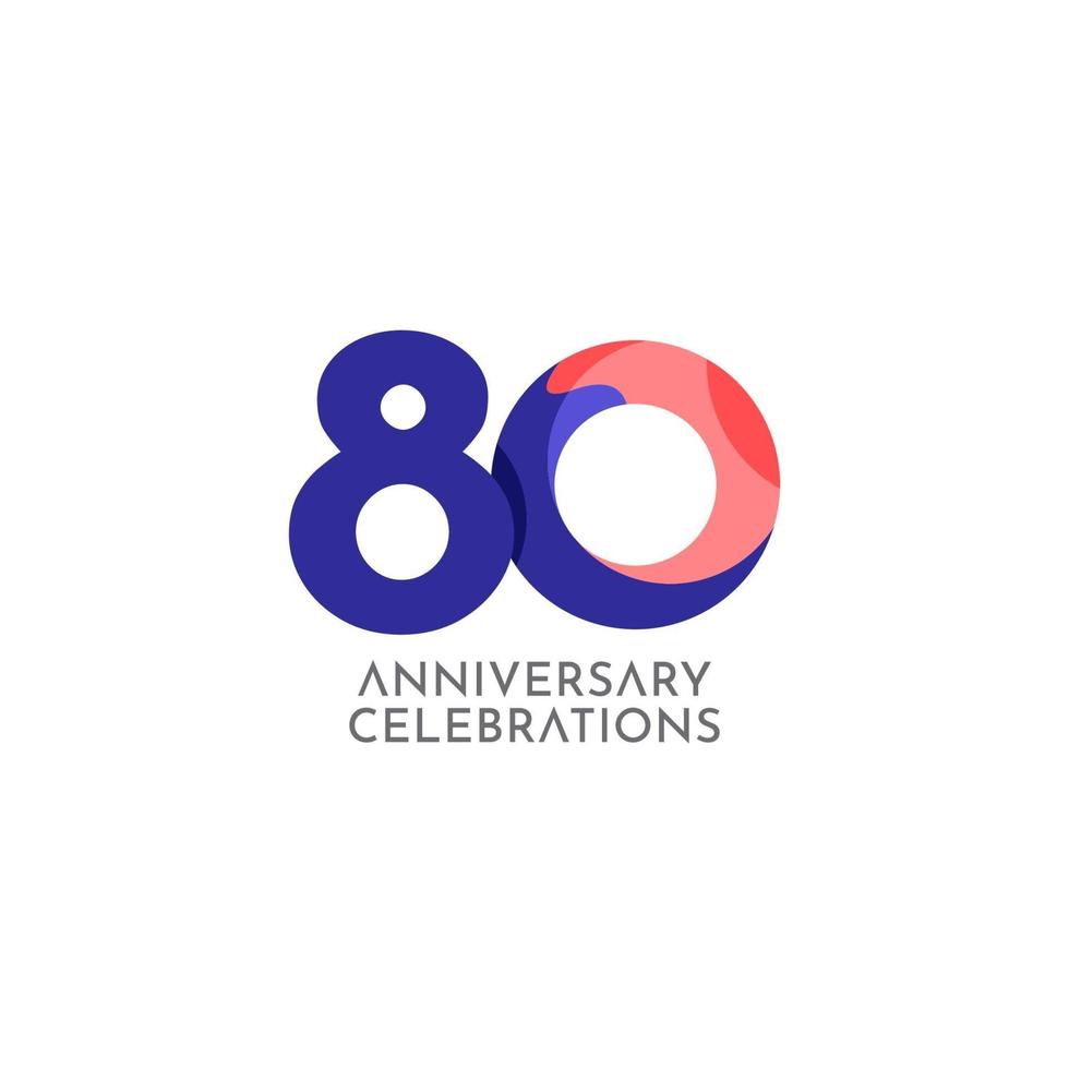 80 Years Anniversary Celebration Vector Template Design Illustration