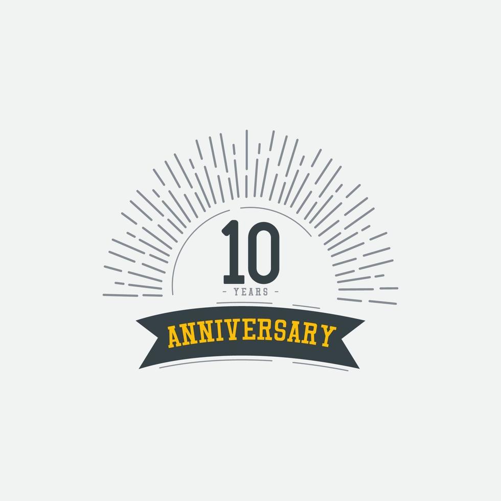 10 Years Anniversary Celebrations Vector Template Design Illustration
