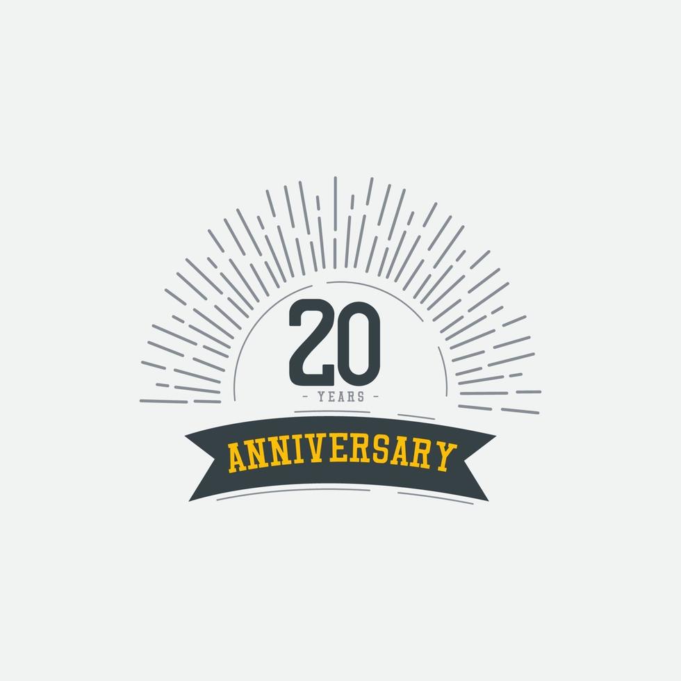 20 Years Anniversary Celebrations Vector Template Design Illustration