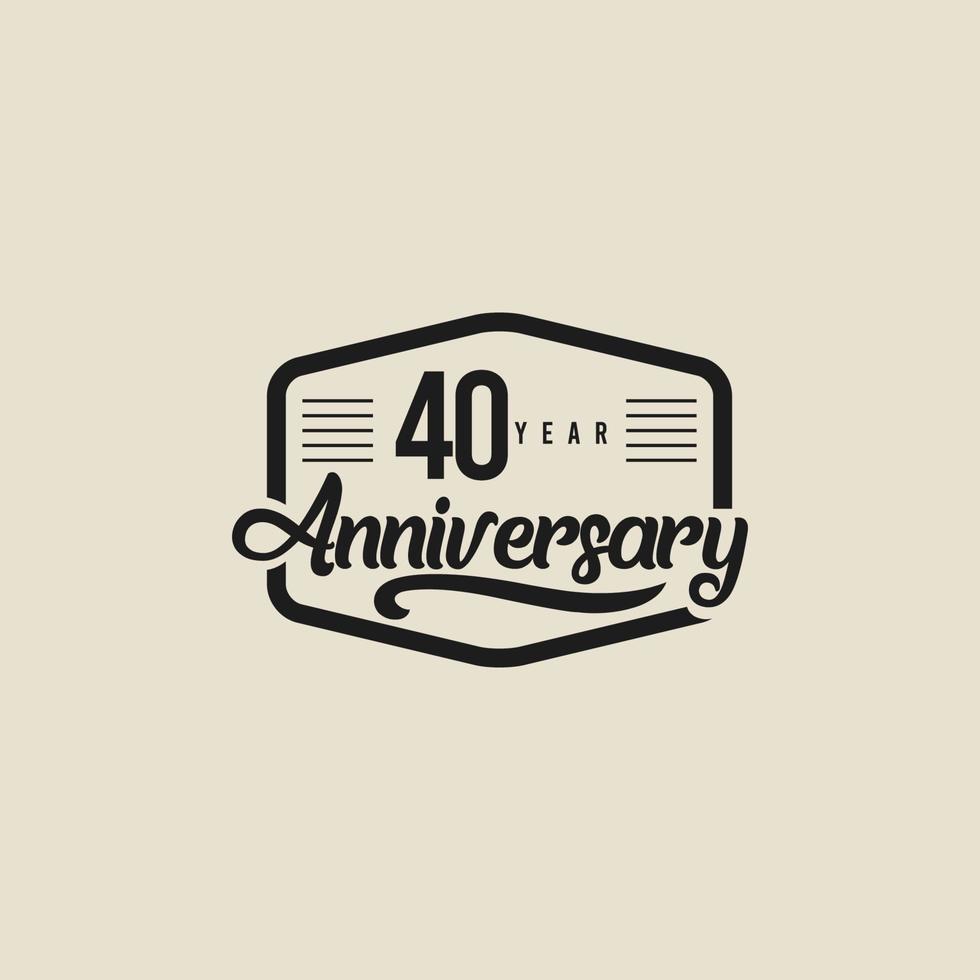 40 Years Anniversary Celebration Vector Template Design Illustration