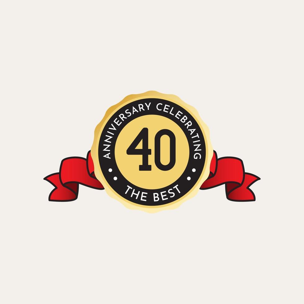40 Years Anniversary Celebration Vector Template Design Illustration