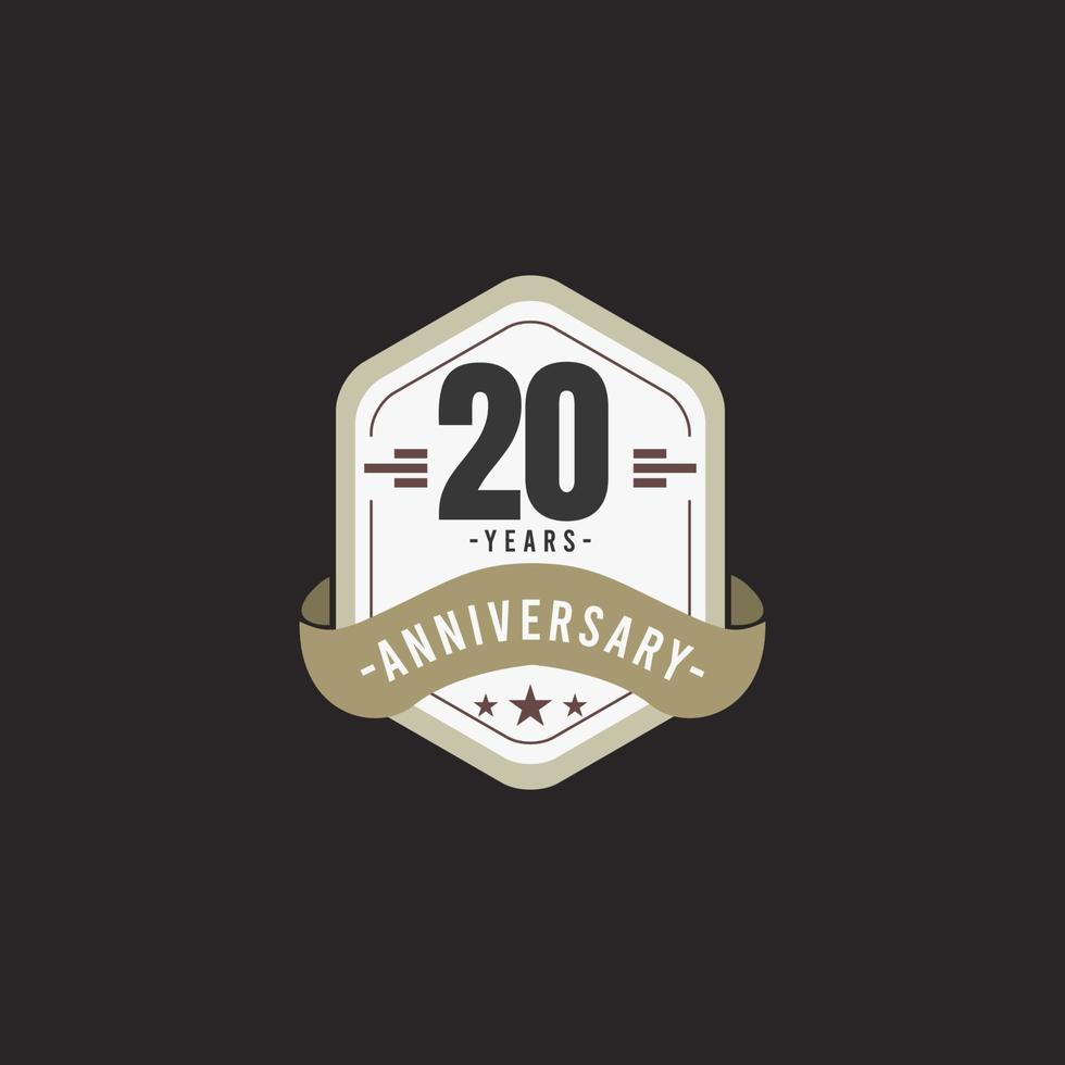 20 Years Anniversary Celebration Vector Template Design Illustration