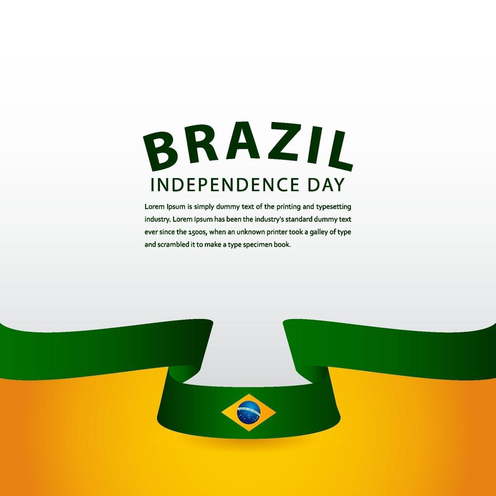 feliz día de la independencia de brasil celebración vector plantilla diseño ilustración