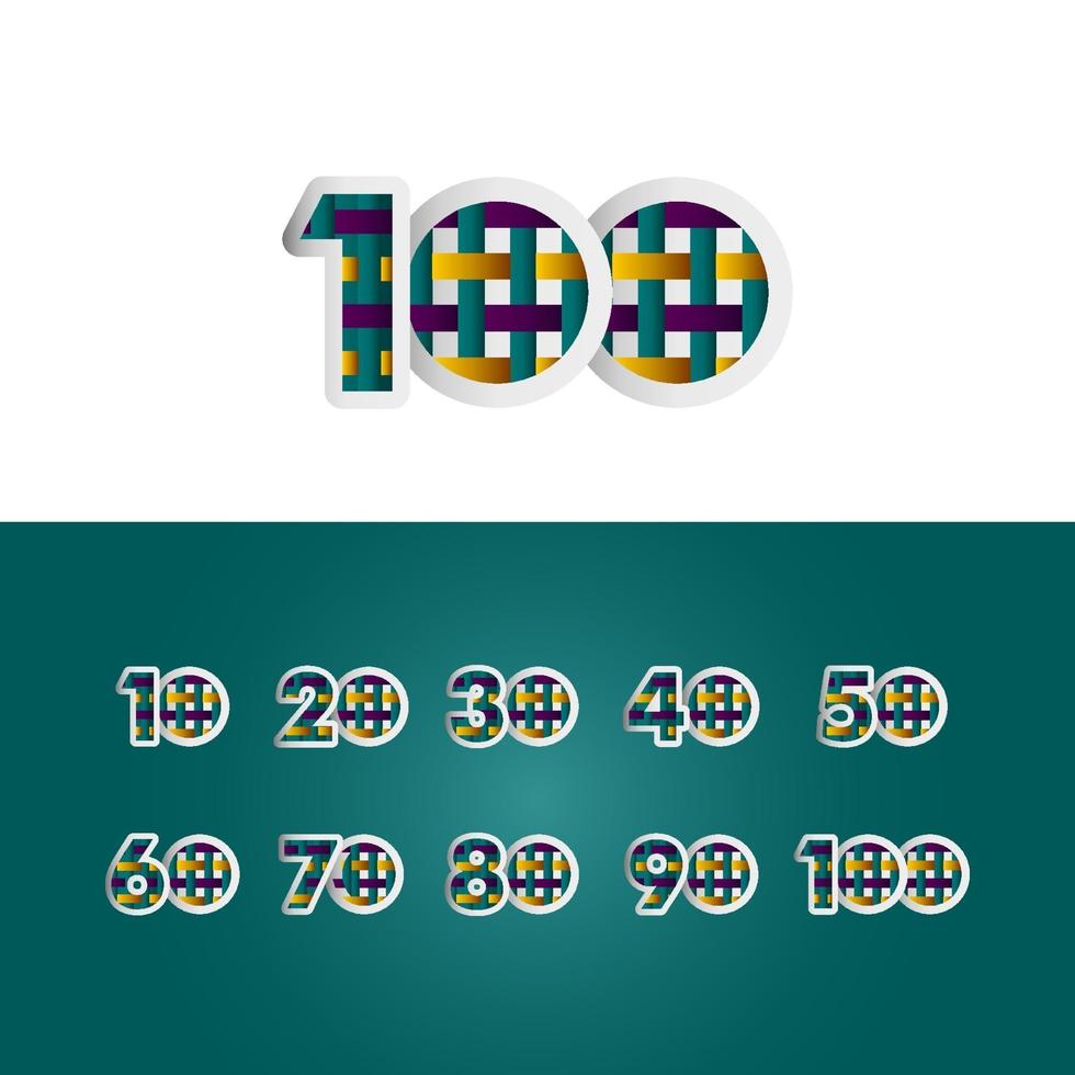 100 Years Anniversary Celebration Elegant Color Number Vector Template Design Illustration
