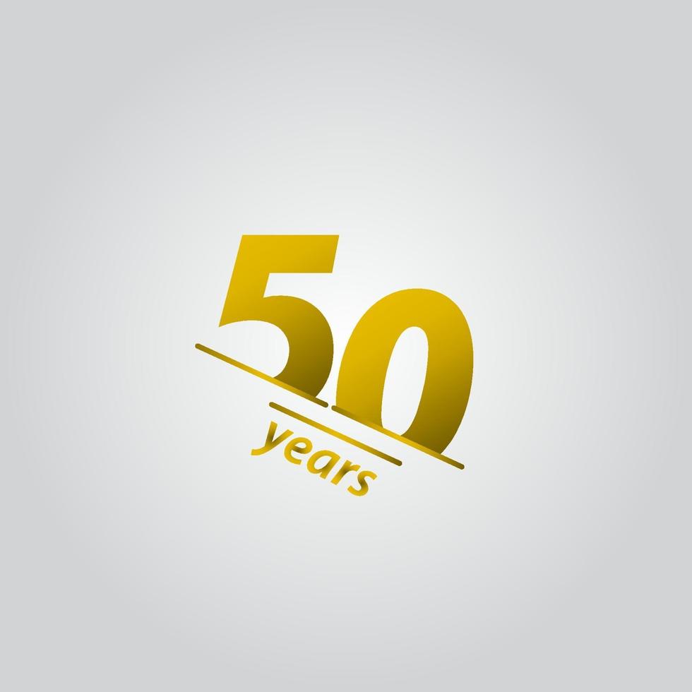 50 Years Anniversary Celebration Gold Line Vector Template Design Illustration