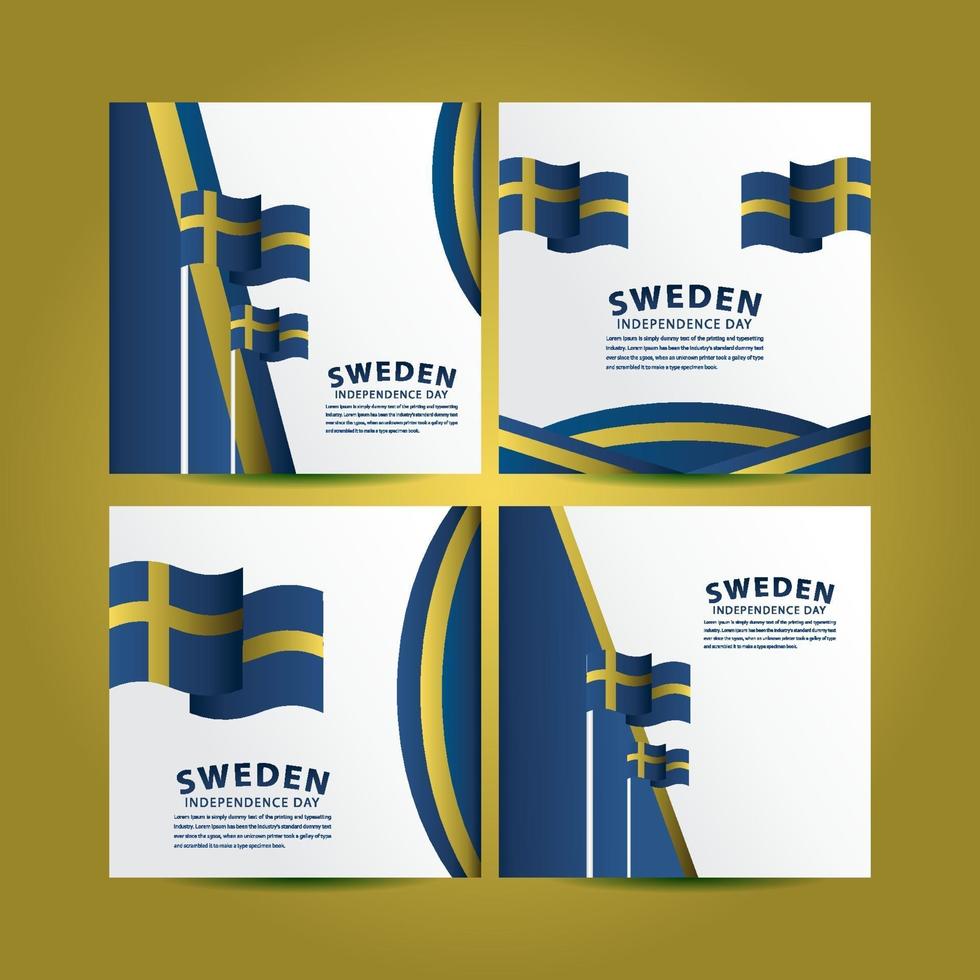 Feliz día de la independencia de Suecia celebración ilustración de diseño de plantilla de vector