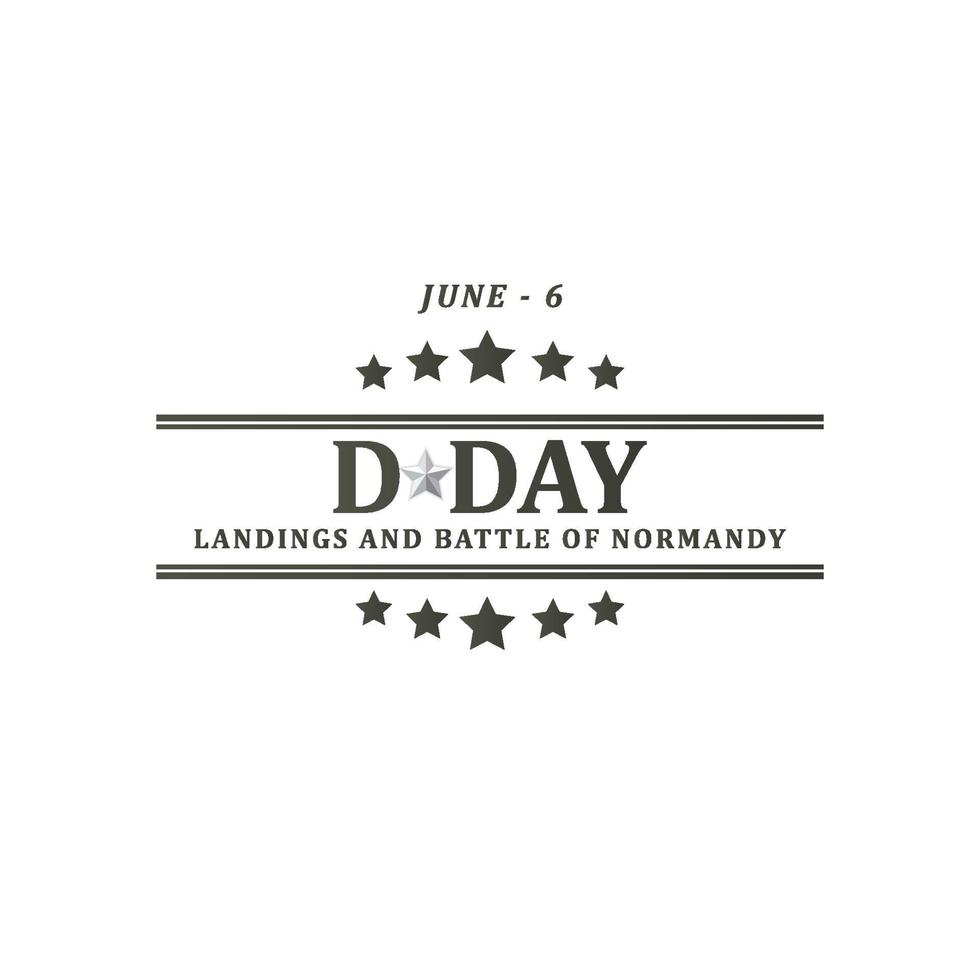 D-day Celebration Landing and Battle of Normandy Vector Template Design Illustration