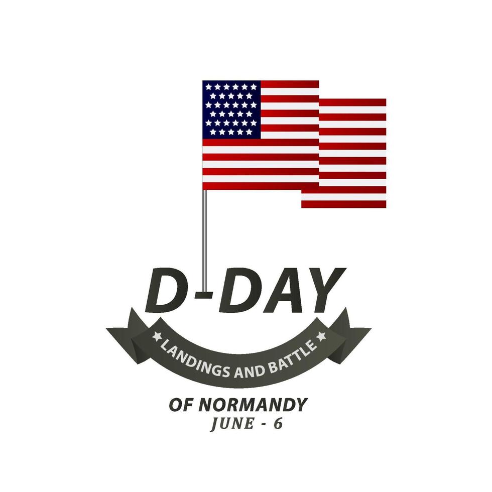 D-day Celebration Landing and Battle of Normandy Vector Template Design Illustration
