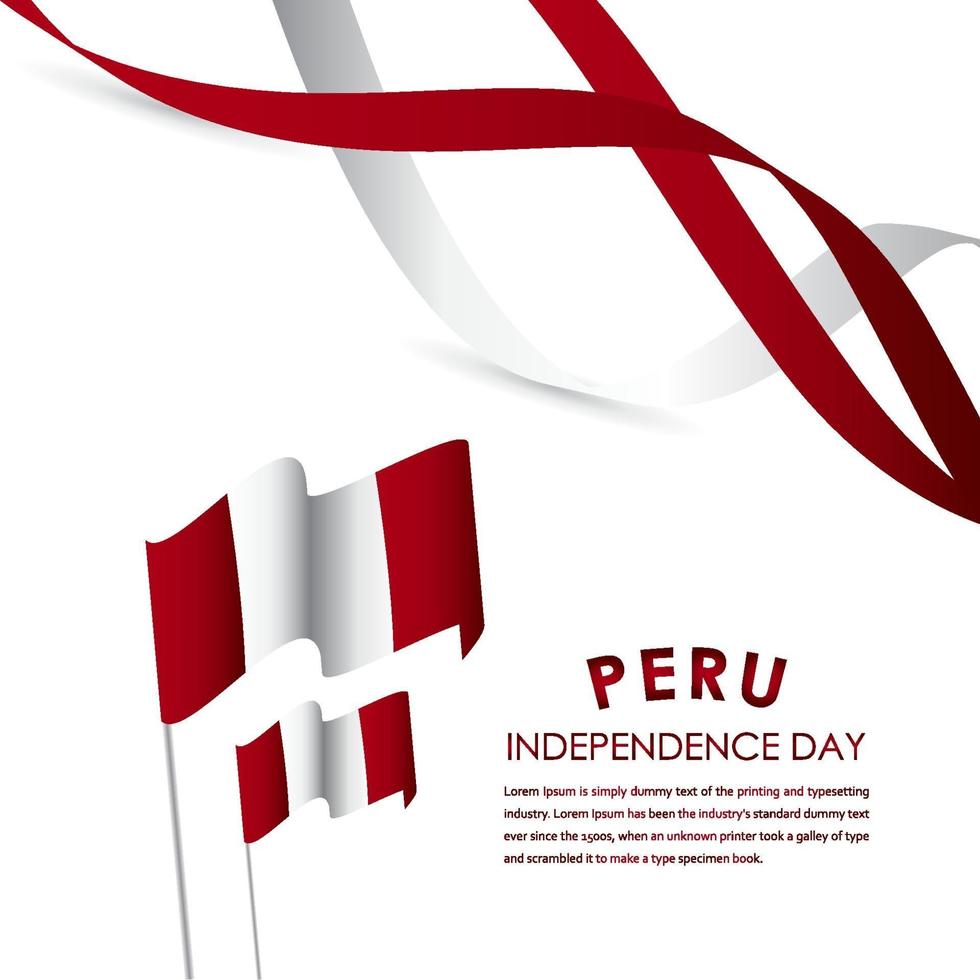 Happy Peru Independence Day Celebrations Vector Template Design Illustration