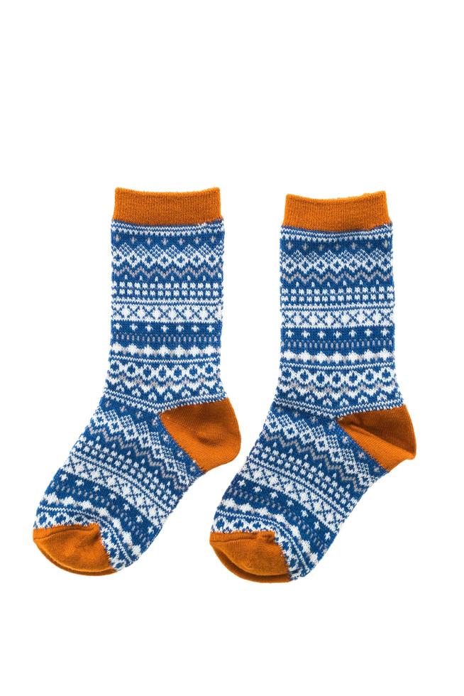 Socks on white background photo