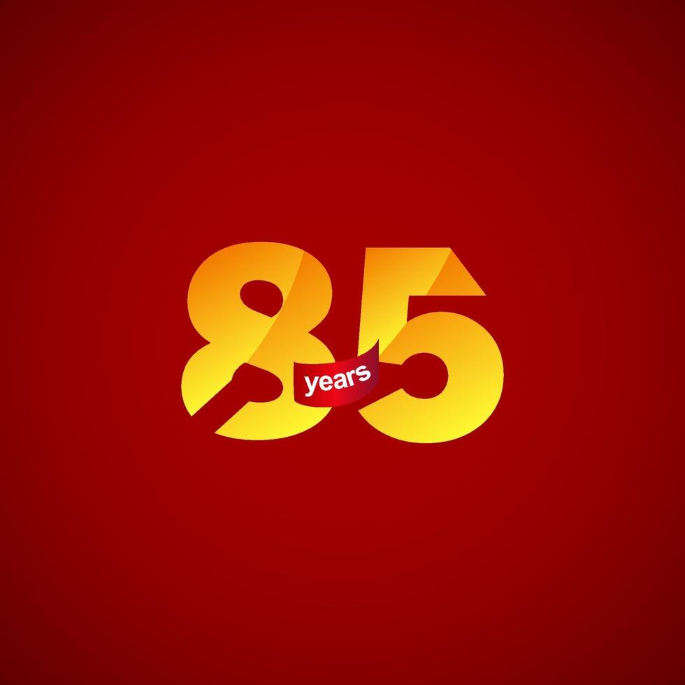 85 Years Anniversary Celebration Logo Vector Template Design Illustration