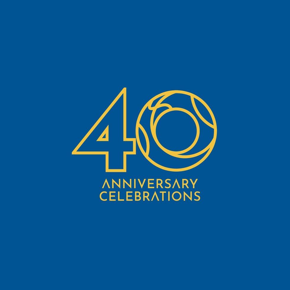 40 Years Anniversary Celebration Vector Template Design Illustration