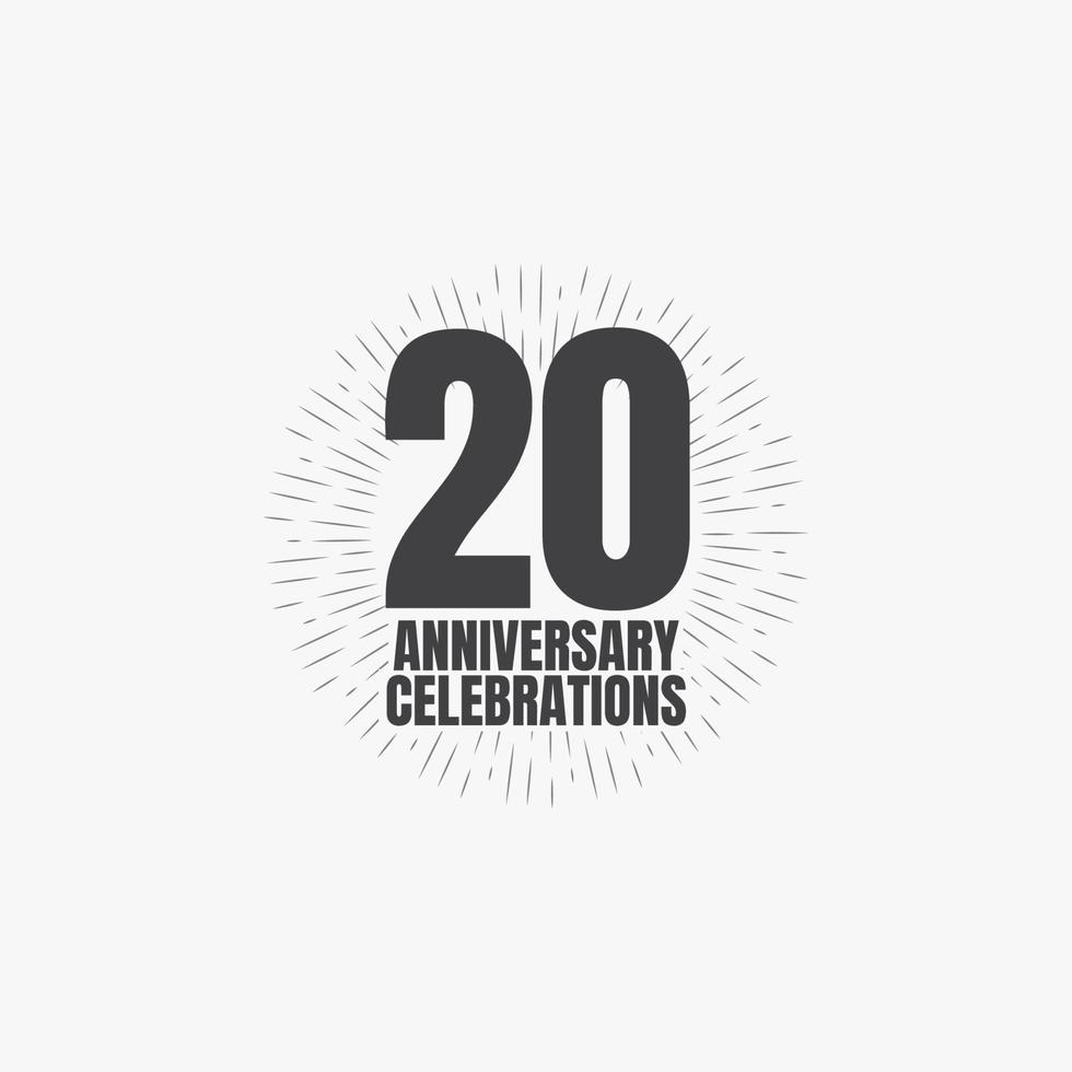 20 Years Anniversary Celebrations Vector Template Design Illustration