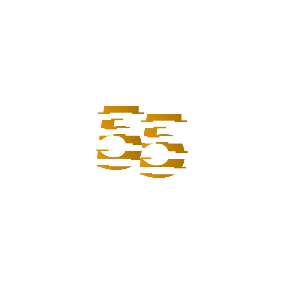 55 Years Anniversary Celebration Number Vector Template Design Illustration