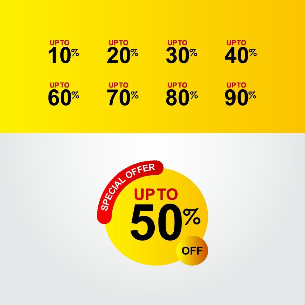Discount Up to 50 off Special Offer Logo Vector Template Design Illustration
